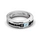 5 - Jayden 1.37 ctw Princess shape Aquamarine accented Black Diamonds Men Wedding Band (5.20 mm) 