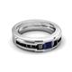 5 - Jayden 1.37 ctw Princess shape Blue Sapphire accented Black Diamonds Men Wedding Band (5.20 mm) 