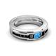 5 - Jayden 1.40 ctw Princess shape Blue Topaz accented Black Diamonds Men Wedding Band (5.20 mm) 