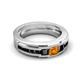 5 - Jayden 1.37 ctw Princess shape Citrine accented Black Diamonds Men Wedding Band (5.20 mm) 