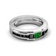 5 - Jayden 1.37 ctw Princess shape Green Garnet accented Black Diamonds Men Wedding Band (5.20 mm) 