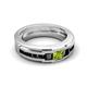 5 - Jayden 1.40 ctw Princess shape Peridot accented Black Diamonds Men Wedding Band (5.20 mm) 