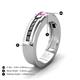 4 - Jayden 1.50 ctw Princess shape Pink Sapphire accented Black Diamonds Men Wedding Band (5.20 mm) 