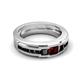 5 - Jayden 1.40 ctw Princess shape Red Garnet accented Black Diamonds Men Wedding Band (5.20 mm) 