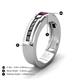 4 - Jayden 1.40 ctw Princess shape Rhodolite Garnet accented Black Diamonds Men Wedding Band (5.20 mm) 