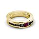 5 - Jayden 1.40 ctw Princess shape Rhodolite Garnet accented Black Diamonds Men Wedding Band (5.20 mm) 