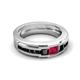 5 - Jayden 1.37 ctw Princess shape Ruby accented Black Diamonds Men Wedding Band (5.20 mm) 