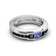 5 - Jayden 1.40 ctw Princess shape Tanzanite accented Black Diamonds Men Wedding Band (5.20 mm) 