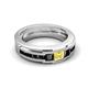 5 - Jayden 1.50 ctw Princess shape Yellow Sapphire accented Black Diamonds Men Wedding Band (5.20 mm) 