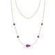 1 - Linea 0.40 ctw Amethyst (4 mm) Women Station Necklace 