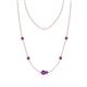 1 - Linea 0.40 ctw Amethyst (4 mm) Women Station Necklace 