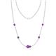 1 - Linea 0.40 ctw Amethyst (4 mm) Women Station Necklace 