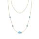 1 - Linea 0.47 ctw Blue Topaz (4 mm) Women Station Necklace 