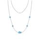 1 - Linea 0.47 ctw Blue Topaz (4 mm) Women Station Necklace 