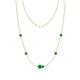 1 - Linea 0.45 ctw Emerald (4 mm) Women Station Necklace 