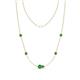 1 - Linea 0.63 ctw Green Garnet (4 mm) Women Station Necklace 