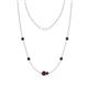1 - Linea 0.66 ctw Red Garnet (4 mm) Women Station Necklace 