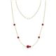 1 - Linea 0.56 ctw Ruby (4 mm) Women Station Necklace 