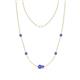 1 - Linea 0.54 ctw Tanzanite (4 mm) Women Station Necklace 