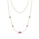 1 - Linea 0.61 ctw Pink Sapphire (4 mm) Women Station Necklace 