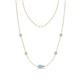 1 - Linea 0.40 ctw Aquamarine (4 mm) Women Station Necklace 