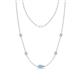 1 - Linea 0.40 ctw Aquamarine (4 mm) Women Station Necklace 