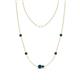 1 - Linea 0.55 ctw Blue Diamond (4 mm) Women Station Necklace 