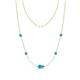 1 - Linea 0.38 ctw Turquoise (4 mm) Women Station Necklace 