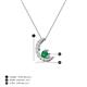 3 - Lunara 0.21 ctw Emerald With Natural Diamonds Lunate Moon Pendant 