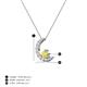 3 - Lunara 0.22 ctw Yellow Sapphire With Natural Diamonds Lunate Moon Pendant 