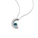 4 - Lunara 0.21 ctw Blue Diamond With Natural Diamonds Lunate Moon Pendant 