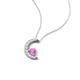 4 - Lunara 0.28 ctw Pink Sapphire With Natural Diamonds Lunate Moon Pendant 