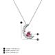 3 - Lunara 0.19 ctw Pink Tourmaline With Natural Diamonds Lunate Moon Pendant 