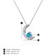 3 - Lunara 0.18 ctw Turquoise With Natural Diamonds Lunate Moon Pendant 