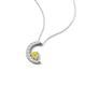 4 - Lunara 0.21 ctw Yellow Diamond With Natural Diamonds Lunate Moon Pendant 