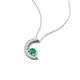 4 - Lunara 0.21 ctw Emerald With Natural Diamonds Lunate Moon Pendant 