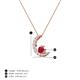 3 - Lunara 0.21 ctw Ruby With Natural Diamonds Lunate Moon Pendant 