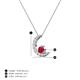 3 - Lunara 0.21 ctw Ruby With Natural Diamonds Lunate Moon Pendant 