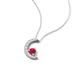 4 - Lunara 0.21 ctw Ruby With Natural Diamonds Lunate Moon Pendant 