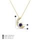 3 - Lunara 0.23 ctw Blue Sapphire With Natural Diamonds Lunate Moon Pendant 