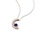 4 - Lunara 0.23 ctw Blue Sapphire With Natural Diamonds Lunate Moon Pendant 