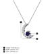 3 - Lunara 0.23 ctw Blue Sapphire With Natural Diamonds Lunate Moon Pendant 