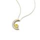 4 - Lunara 0.22 ctw Yellow Sapphire With Natural Diamonds Lunate Moon Pendant 