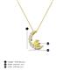 3 - Lunara 0.22 ctw Yellow Sapphire With Natural Diamonds Lunate Moon Pendant 