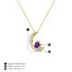 3 - Lunara 0.19 ctw Amethyst With Natural Diamonds Lunate Moon Pendant 