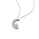 4 - Lunara 0.19 ctw Aquamarine With Natural Diamonds Lunate Moon Pendant 