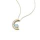 4 - Lunara 0.19 ctw Aquamarine With Natural Diamonds Lunate Moon Pendant 