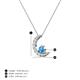 3 - Lunara 0.20 ctw Blue Topaz With Natural Diamonds Lunate Moon Pendant 