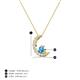 3 - Lunara 0.20 ctw Blue Topaz With Natural Diamonds Lunate Moon Pendant 