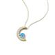 4 - Lunara 0.20 ctw Blue Topaz With Natural Diamonds Lunate Moon Pendant 